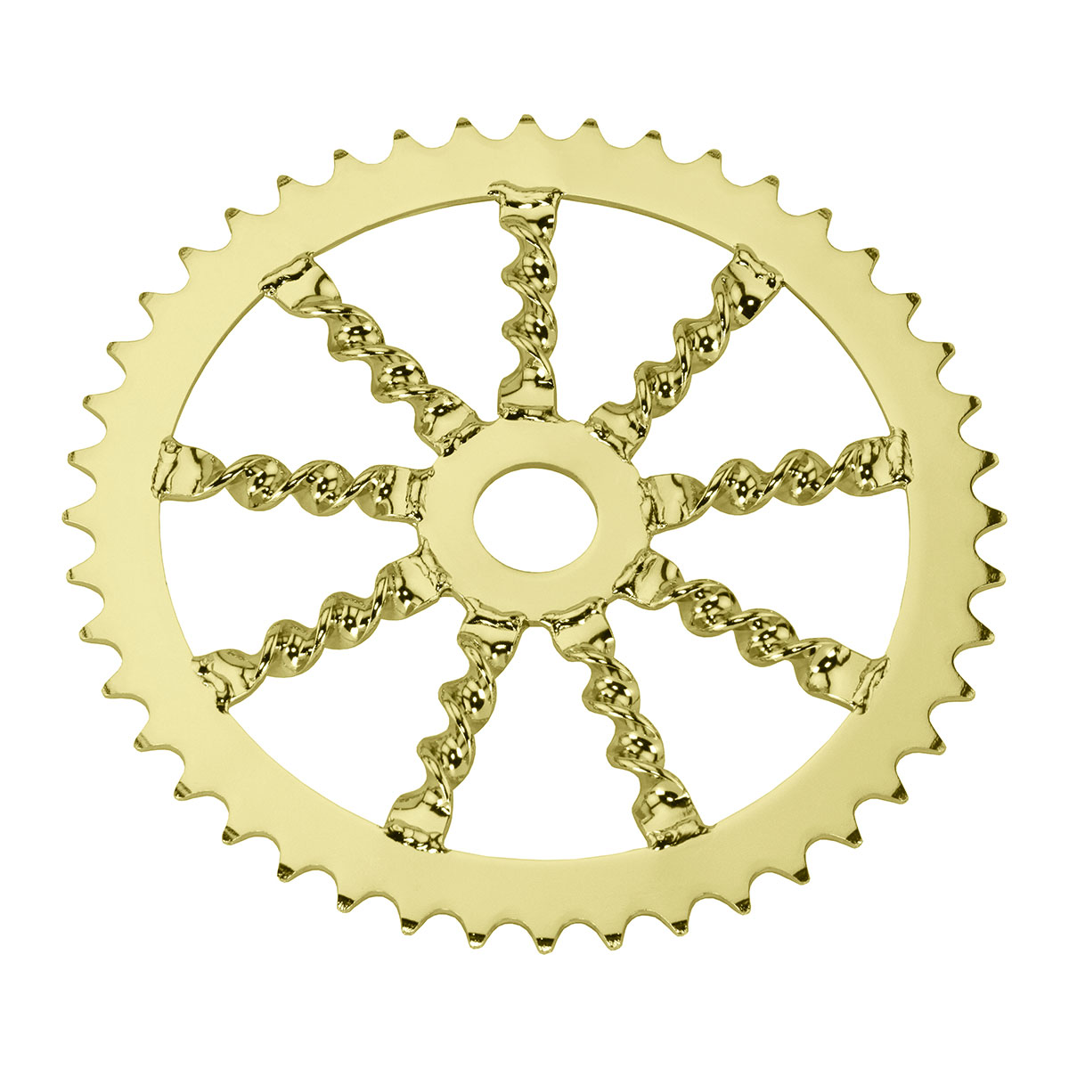 Lowrider Flat Twisted Steel Chainring 1/2 X 1/8 44t Gold.